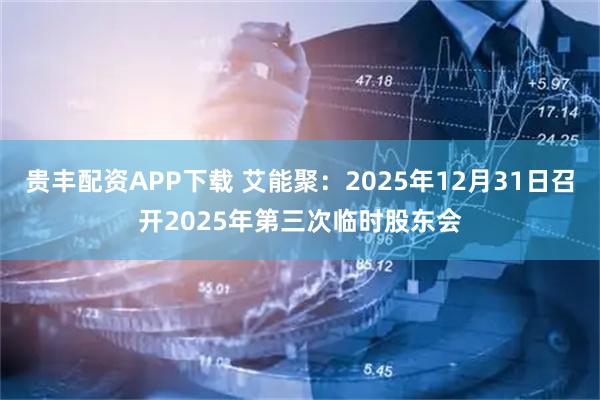 贵丰配资APP下载 艾能聚：2025年12月31日召开2025年第三次临时股东会